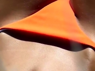 Beach voyeur filming sexy amateur babe with small tits