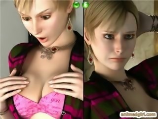 Sexy 3d animated girl self masturbation