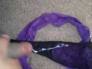 cum on nieces lacy purple panties