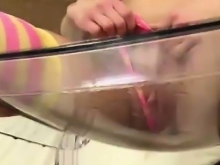 Washing in her own pee