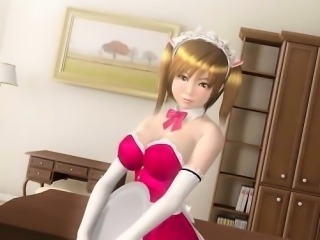 Sexy 3D anime maid gets fucked
