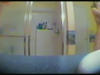 Hidden camera catches my sexy flatmate naked in a shower