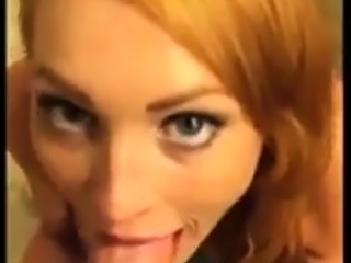 Redhead Ginger Insane Blowjob Caught Throat